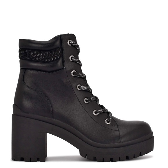 Nine West Qwork Lace Up Combat Booties - Size 7 - Picture 5 of 9